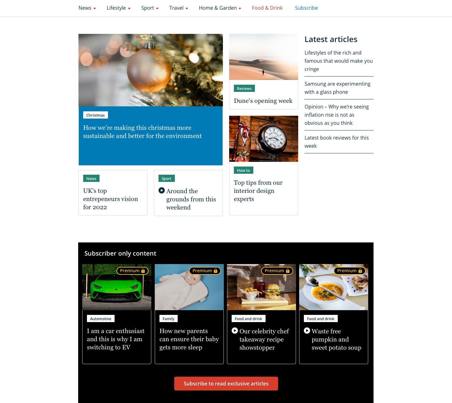 A mockup of a fabric site with premium content