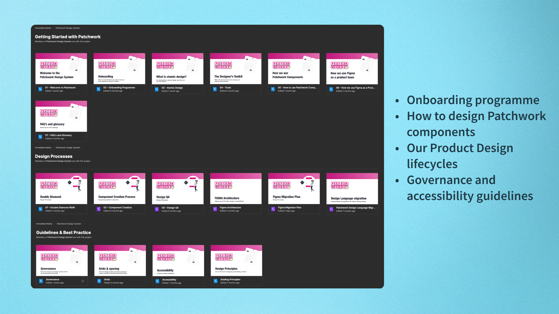 Patchwork Guidelines files to help instruct and explain why and how we design