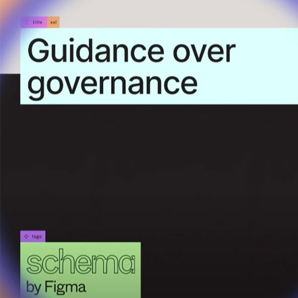 A screenshot of the youtube click for Netflix's Figma Schema talk on guidance over governance