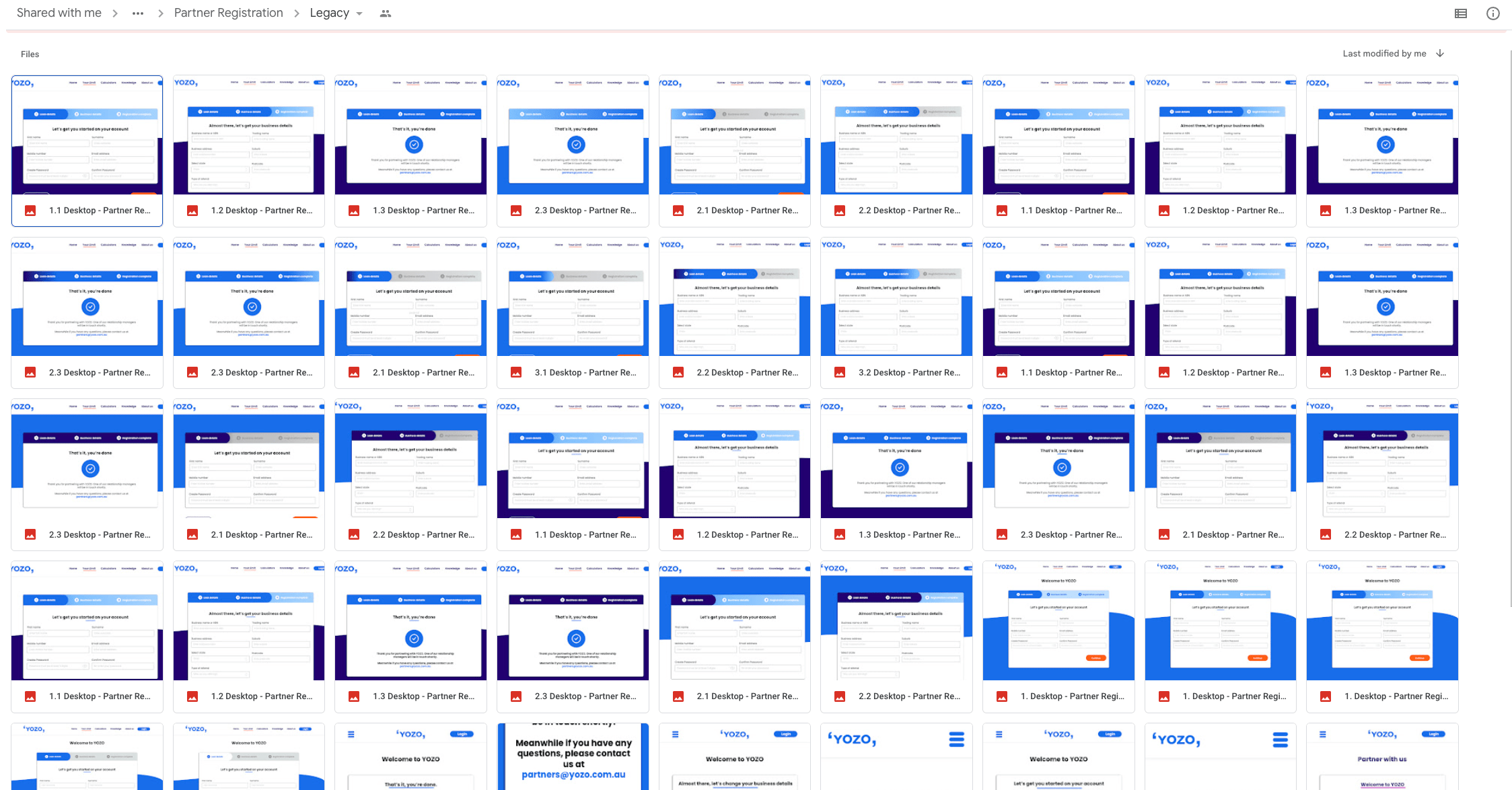 A google drive folder FULL of design iterations!!
