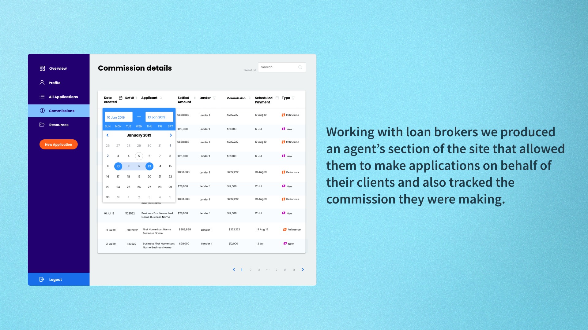 A mockup of the Yozo Loan partners commission screen